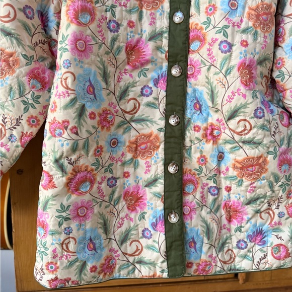 SPELL Valley Quilted Reversible Jacket floral & Green NWT button front closure - Picture 6 of 11